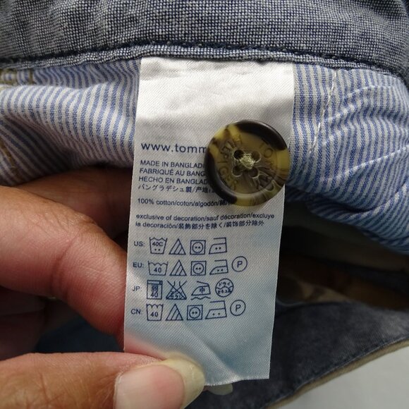 Tommy Hilfiger Straight Leg Khaki Chino Pants Mens Size 35 x 30 Preppy Casual - Picture 6 of 13